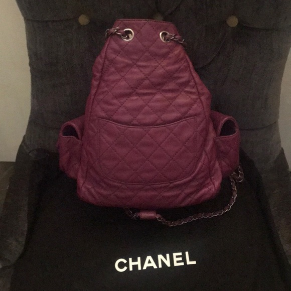 Chanel Quilted Purple Large lambskin backpack main image 4